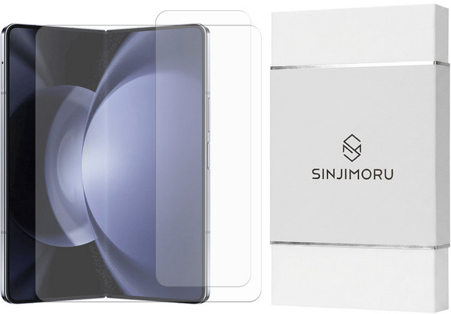 SINJIMORU 智慧型手機 全覆蓋 螢幕保護貼 Galaxy Z Fold 5 內螢幕 TPU 自動修復 亮面 2張 透明 清潔濕巾