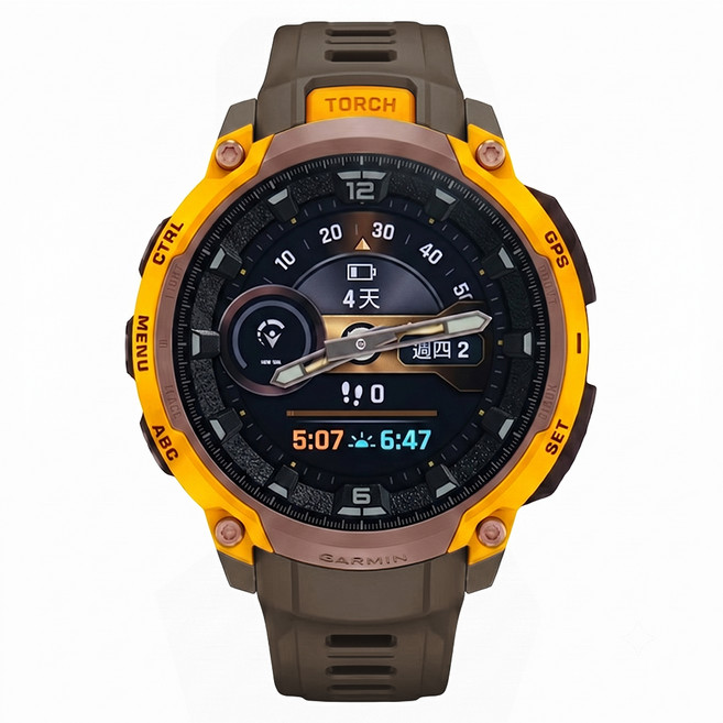 GARMIN Instinct Crossover AMOLED 智慧錶 1.2吋 實體指針 GPS 藍牙 流沙棕