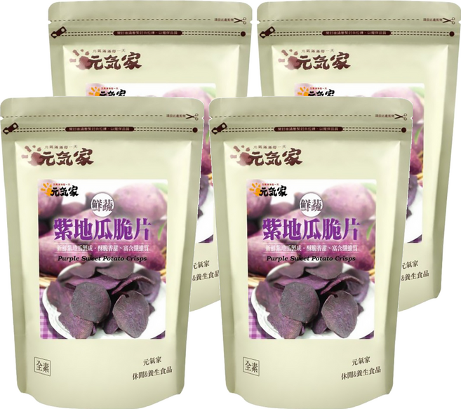 元氣家 紫地瓜脆片, 100g, 4包