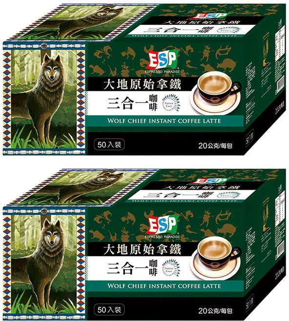BARISTA COFFEE 西雅圖 ESP大地原始拿鐵, 20g, 50包, 2盒