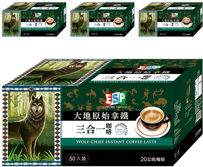 BARISTA COFFEE 西雅圖 ESP大地原始拿鐵, 20g, 50包, 4盒