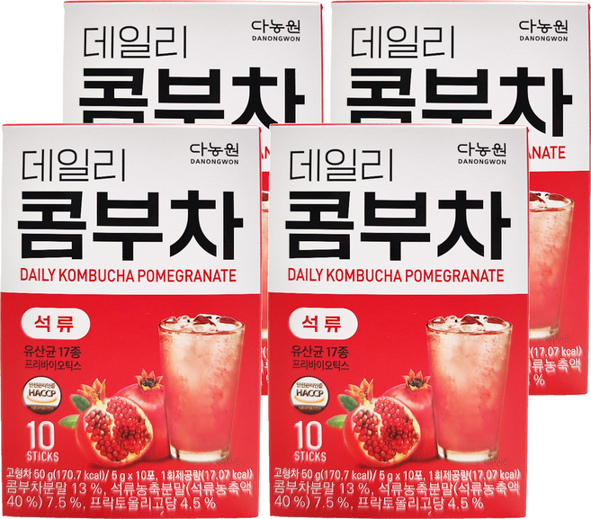 Danongwon 乳酸菌康普茶 石榴, 10包, 5g, 4盒
