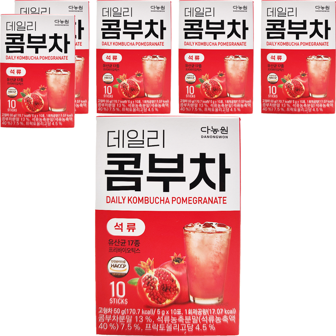 Danongwon 乳酸菌康普茶 石榴, 10包, 5g, 6盒
