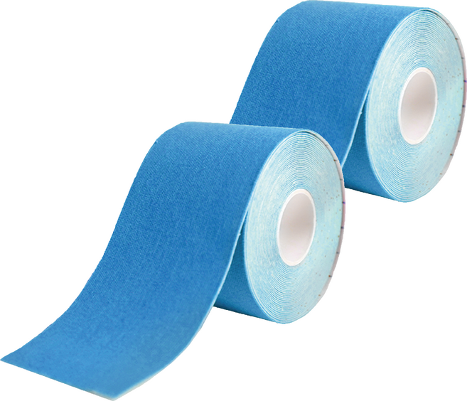 Flowers 花芊 Kinesiology tape 肌肉運動膠帶 肌內效貼布 藍色, 2捲, 1入