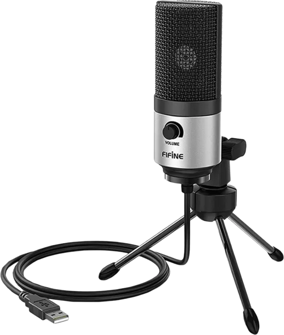 fifine USB心型指向電容式麥克風, K669S, 銀色