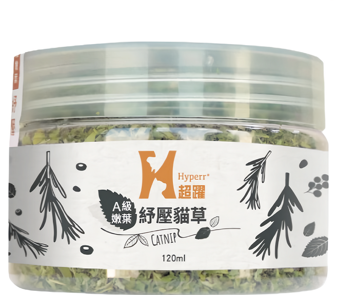 Hyperr 超躍 A級嫩葉貓草 紓壓/安撫情緒 優質農栽/有機栽種 15g, 120ml, 貓薄荷, 1罐