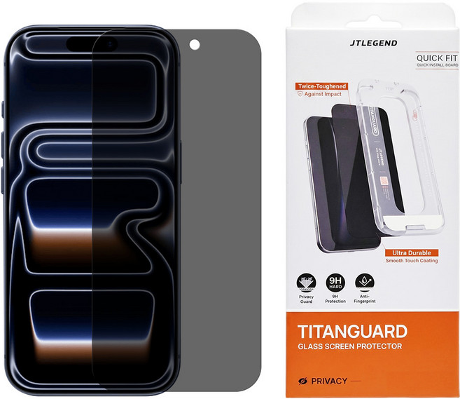 JTLEGEND Titanguard螢幕保護貼 贈快貼板, 防窺, 1個