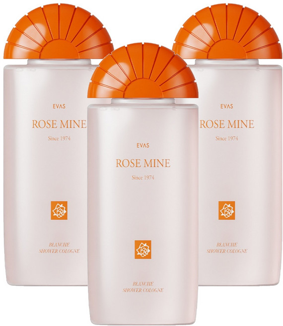 Evas 化妝品 Rosemine 沐浴古龍水 Blanche, 185ml, 3個