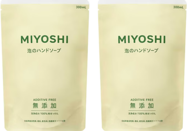 MIYOSHI 玉之肌 無添加泡沫洗手乳補充包, 300ml, 2包