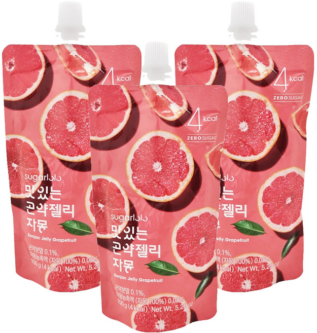 sugarlolo INTAKE 蒟蒻果凍飲 葡萄柚風味, 150ml, 3包