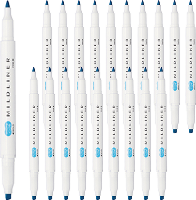 ZEBRA 斑馬牌 MILDLINER 雙頭螢光筆 青色, 20個, 1色
