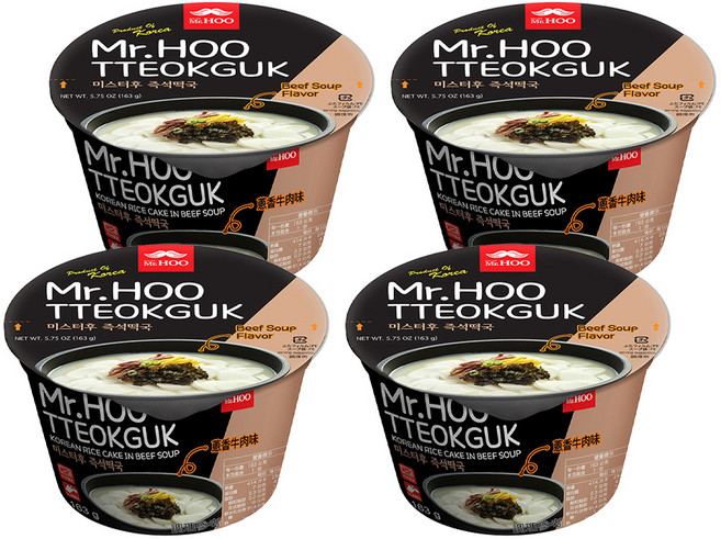 Mr.HOO 韓式年糕湯 蔥香牛肉味, 163g, 4入