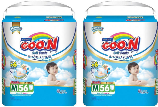 GOO.N 大王 輕薄舒爽系列 紙尿布 褲型 7~12kg, M, 112片