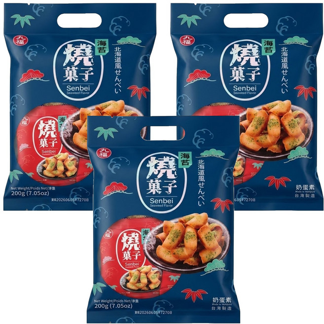 九福 海苔燒果子, 200g, 3袋