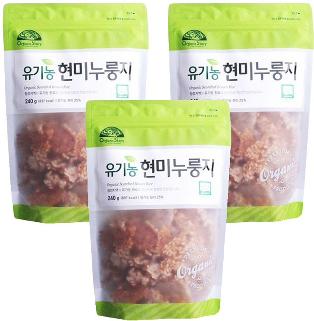 Organic Story herb 糙米鍋巴餅, 240g, 3包