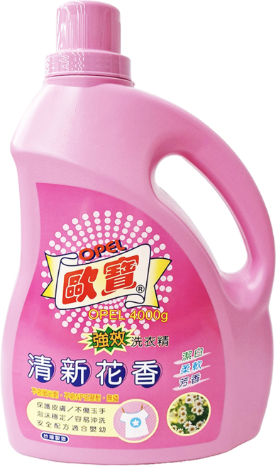 OPEL 歐寶 強效洗衣精 清新花香, 4kg, 1桶
