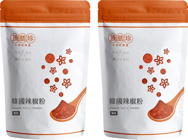 頂膳珍 韓國辣椒粉, 80g, 2包
