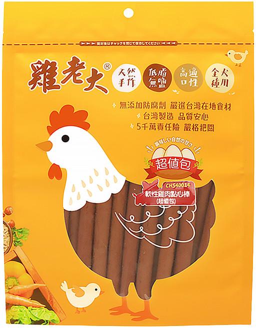 雞老大 點心棒 超值包, 軟性雞肉, 435g, 1包