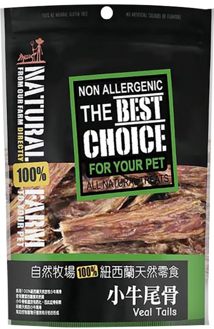NATURAL FARM 自然牧場 紐西蘭天然零食, 小牛尾骨, 120g, 1包