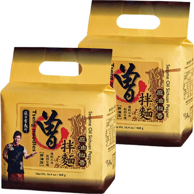 PaMi 曾拌麵 麻油椒香刀削麵 117g, 8包