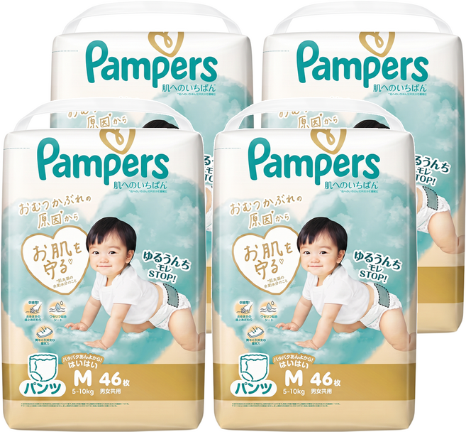 Pampers 幫寶適 日本境內版 尿布 褲型 5~10kg, M, 184片