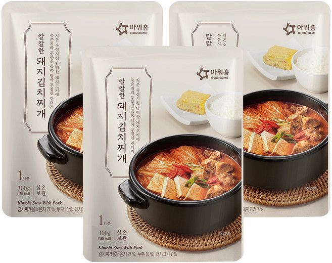 OURHOME 愛味弘 豬肉泡菜湯, 300g, 3包