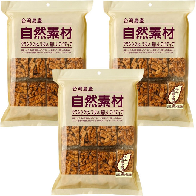 自然素材 黑糖沙琪瑪, 300g, 3袋