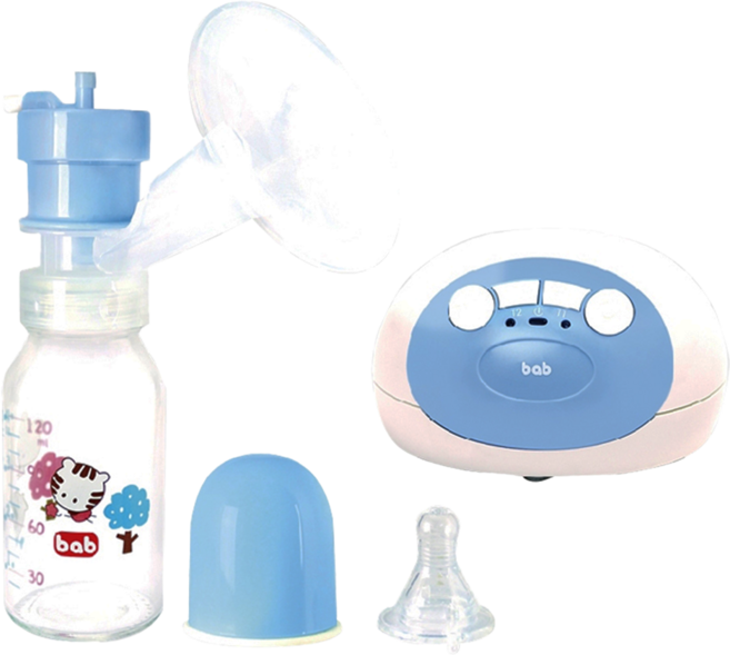 bab 培寶 數位雙頻按摩電動吸乳器, 透明 + 藍色 + 白色, 1組