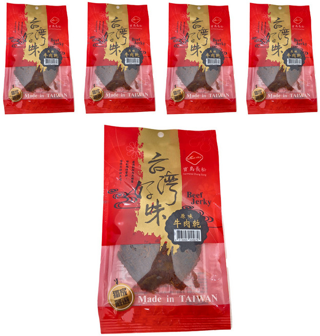 長松食品 牛肉乾 原味, 70g, 5包