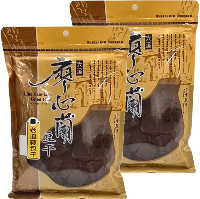 大溪廖心蘭豆干 老道蒜包干 大, 320g, 2包