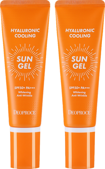 DEOPROCE 迪普詩 台灣公司貨 玻尿酸涼感防曬凝膠 SPF50+ PA+++, 50g, 2條