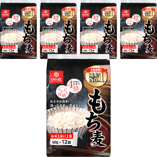 Hakubaku 黃金糯麥, 5袋, 600g