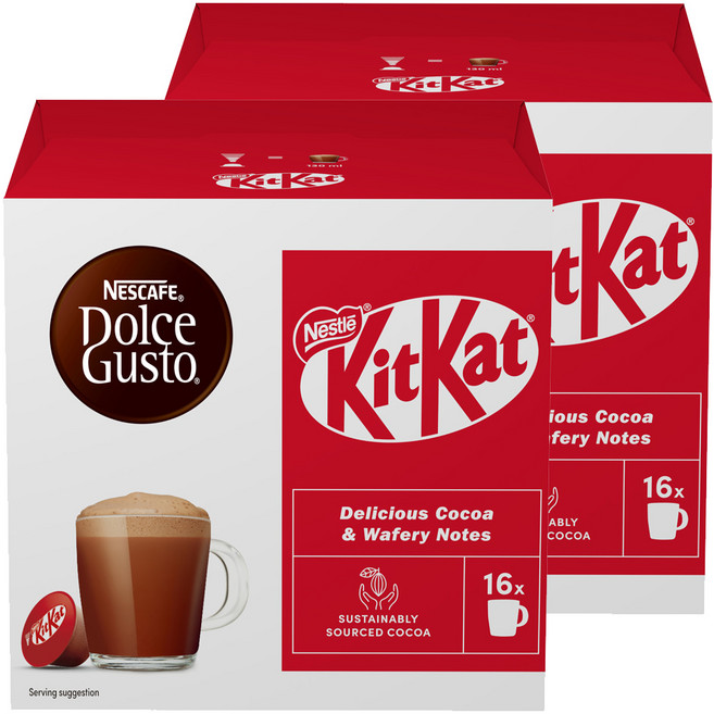 NESCAFE 雀巢咖啡 Dolce Gusto 多趣酷思 KitKat 膠囊咖啡, 16入, 2個, 16g