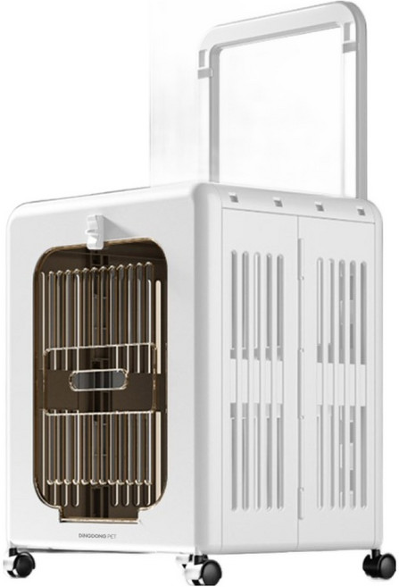 DING DONG PET 寵物 Frontier 折疊式大氣墊移動提籠, 1個, 白色