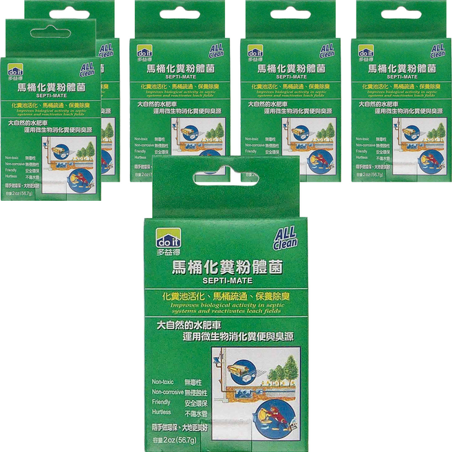 do it 多益得 ALL Clean 馬桶化糞粉體菌, 56.7g, 6盒