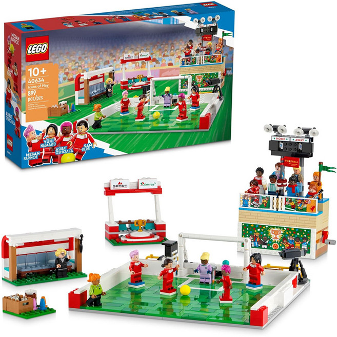 LEGO 40634 經典玩樂代表 足球場 899片積木 培養空間概念與創造力, 足球場 綠色, 1盒