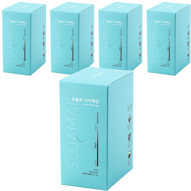 Sojamae 低咖啡因冷萃咖啡液, 10包, 5盒, 30ml