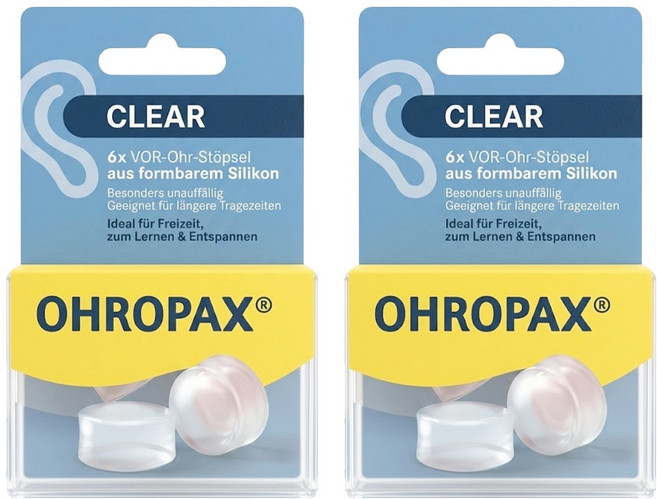 OHROPAX 安耳悠 CLEAR 矽膠耳塞 透明色, 3組, 2盒