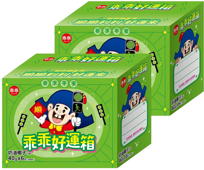 乖乖 好運箱 奶油椰子口味(中元拜拜箱) 6包入, 奶油椰子6包, 2盒