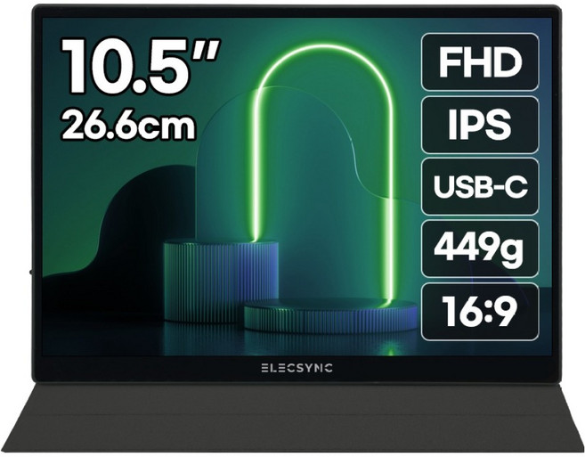 Elecsync FHD 觸控 子螢幕 輔助 DeX 鏡像 便攜式螢幕, S10T, 26.67cm