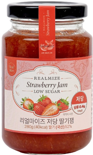 Real Mize 低糖草莓果醬, 280g, 1個