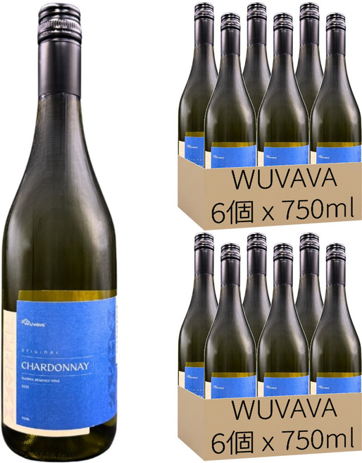 WUVAVA 發酵無酒精白葡萄酒風味飲 CHARDONNAY 清泉, 12個, 750ml