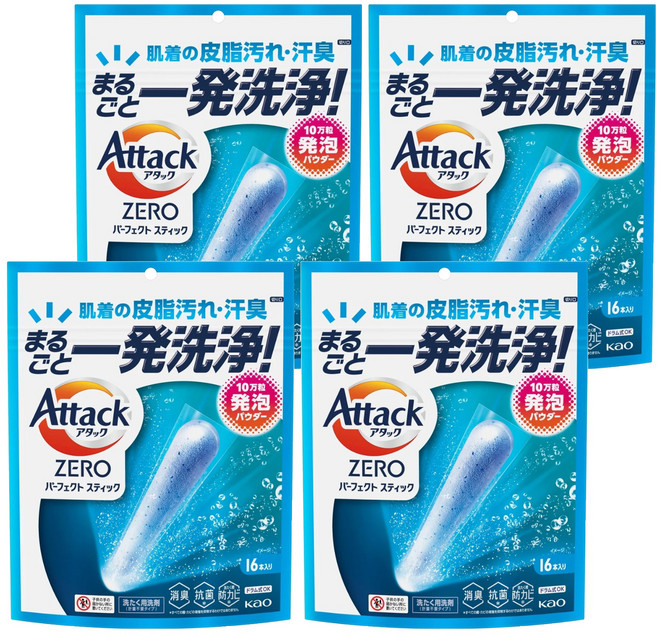 Attack ZERO 極效洗衣霸, 16顆, 4袋