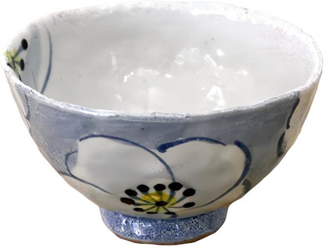 志野繪藍梅茶碗, 藍梅, 1個
