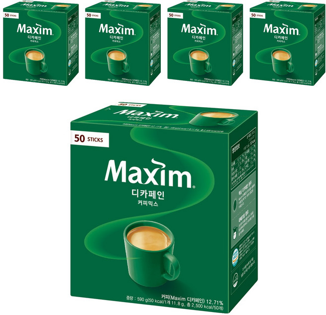 Maxim 麥心 低咖啡因三合一咖啡, 11.8g, 50入, 5個