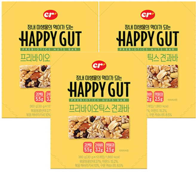 Cereal'o Happy God 益生元堅果棒 12入, 3個, 360g