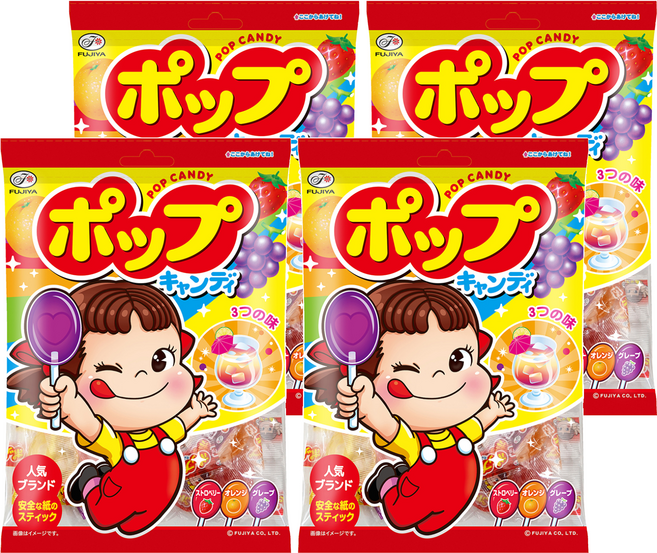 FUJIYA 不二家 POP棒棒糖, 128g, 4包