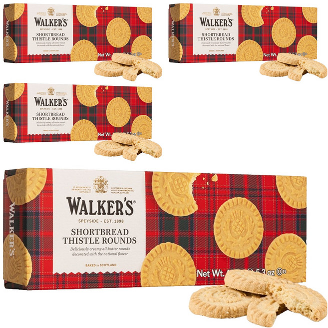 WALKERS 酥餅圓形奶油餅乾, 150g, 4個