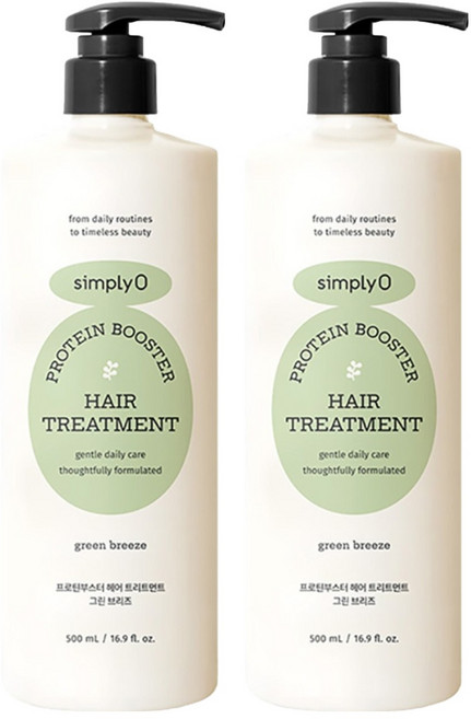 simplyO 蛋白質護髮素 綠色微風香, 500ml, 2個