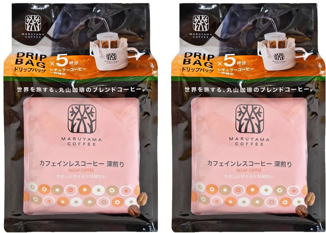 MARUYAMA COFFEE 丸山珈琲 低咖啡因濾泡咖啡 深焙, 11g, 5包, 2袋